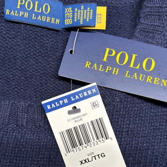 NWT Polo Ralph Lauren Polo Bear Wool Blend Women’s Blue Sweater - Picture 11 of 12